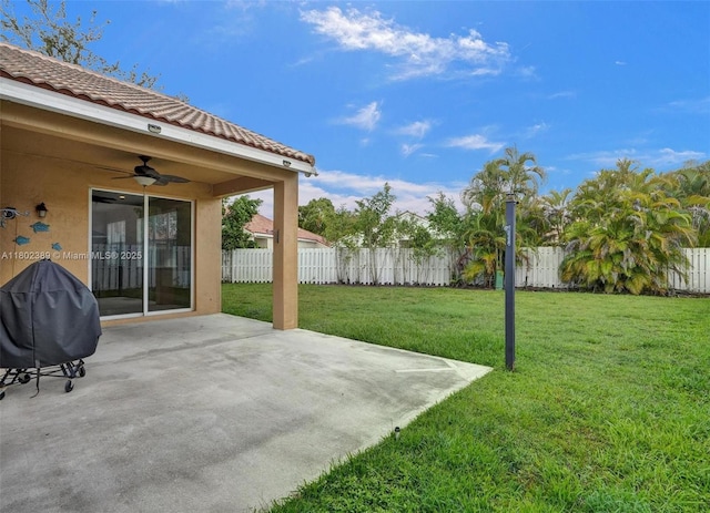 1070 Briar Ridge Rd, Weston, FL 33327 - view of yard with ceiling fan and a patio area
