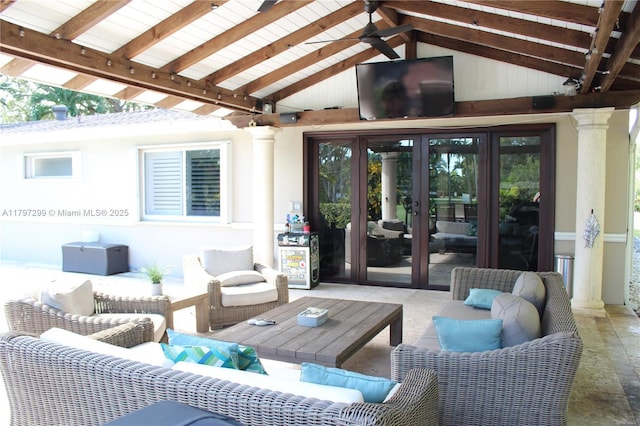 9941 SW 97th Ct, Miami, FL 33176 - view of patio / terrace with french doors and an outdoor hangout area