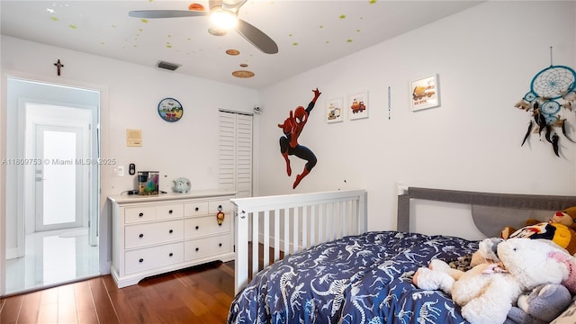 10412 NW 6th St, Coral Springs, FL 33071 - bedroom featuring wood finished floors and a ceiling fan