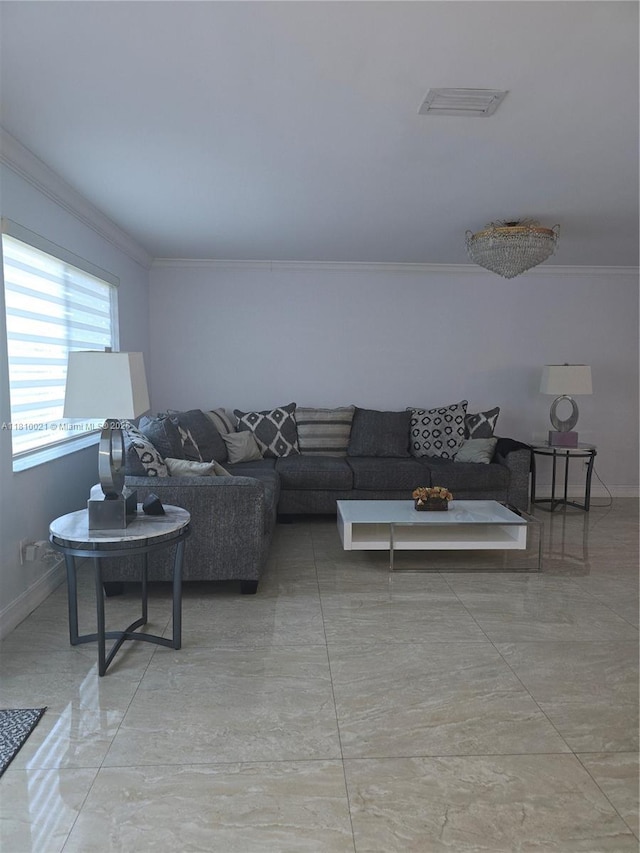 520 SW 90th Ct, Miami, FL 33174 - living area featuring crown molding and baseboards