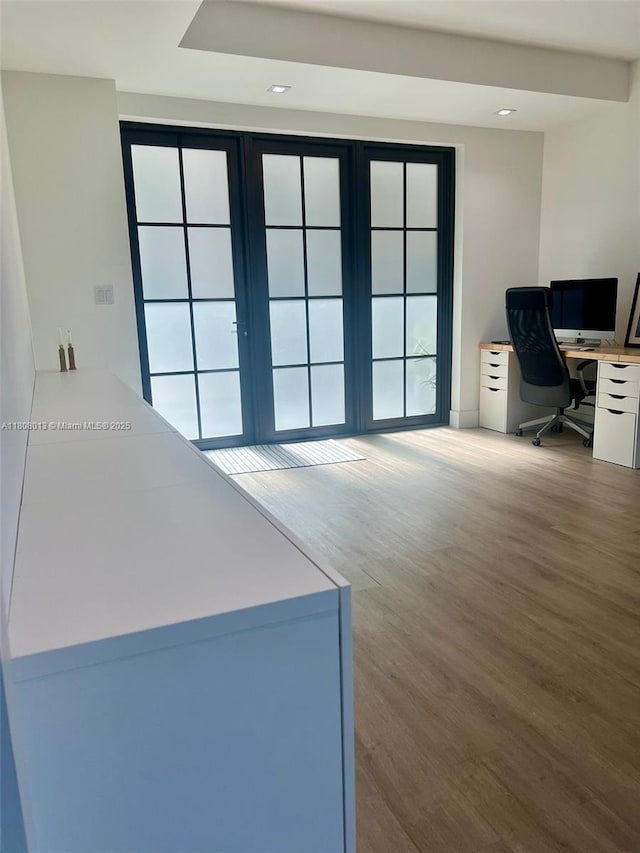4100 SW 64th Ave Unit 201, Davie, FL 33314 - unfurnished office with wood finished floors and recessed lighting
