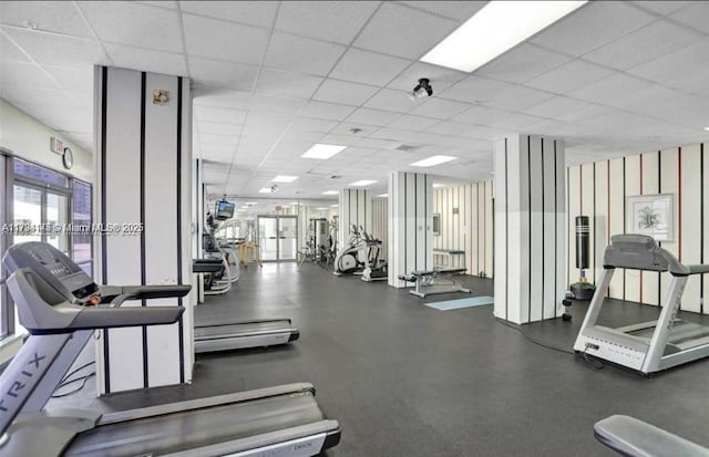 2780 NE 183rd St Unit 1110, Aventura, FL 33160 - gym with a drop ceiling
