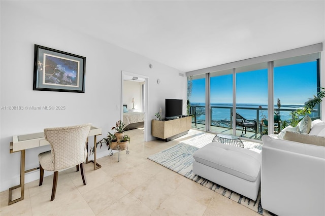888 Biscayne Blvd Unit 3702, Miami, FL 33132 - living room with a wall of windows