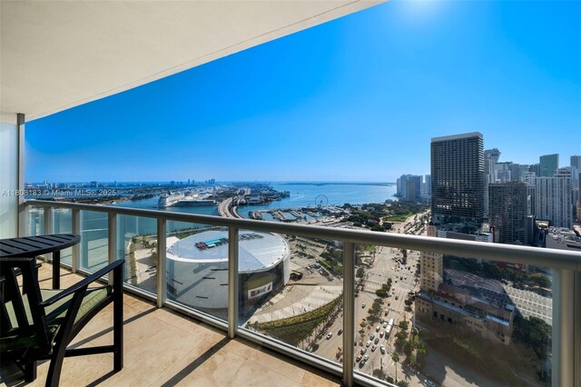 888 Biscayne Blvd Unit 3702, Miami, FL 33132 - balcony with a water view, view of marina, and a city view