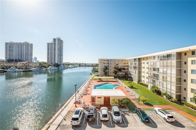 2999 Point E Dr Unit C-409, Aventura, FL 33160 - view of urban area with a nearby body of water and a pool area