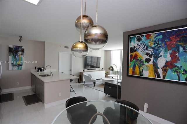 325 S Biscayne Blvd Unit 1822, Miami, FL 33131 - dining space with baseboards and light tile patterned floors