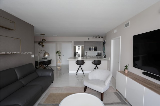 325 S Biscayne Blvd Unit 1822, Miami, FL 33131 - living area featuring light tile patterned floors