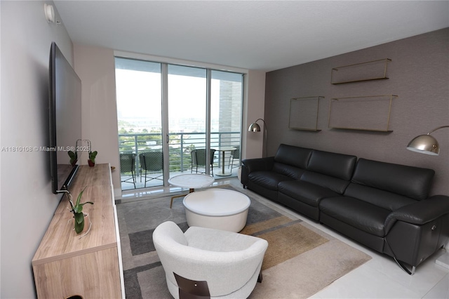 325 S Biscayne Blvd Unit 1822, Miami, FL 33131 - tiled living room with expansive windows
