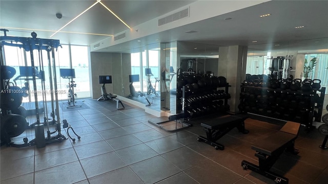 700 NE 25th St Unit 1703, Miami, FL 33137 - exercise room featuring tile patterned floors