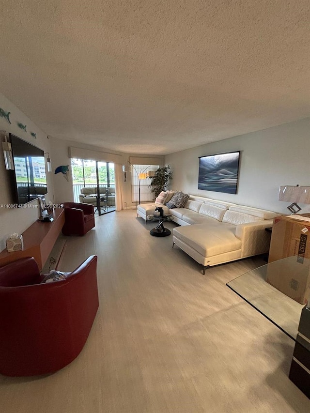 7443 Fairfax Dr Unit 208, Tamarac, FL 33321 - living area featuring a textured ceiling and wood finished floors