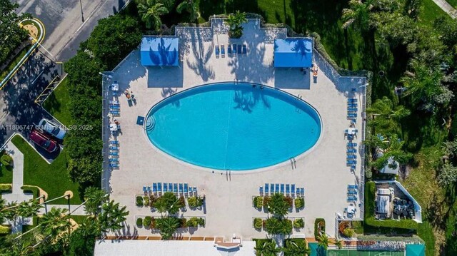 7443 Fairfax Dr Unit 208, Tamarac, FL 33321 - drone / aerial view of a pool area