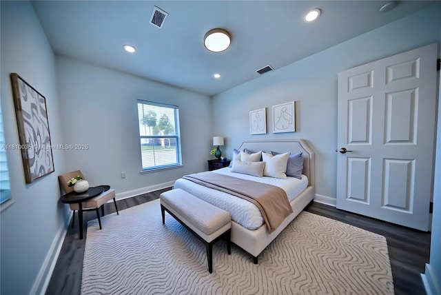 7 Montilla Ave, Coral Gables, FL 33134 - bedroom with baseboards, dark wood-style floors, and recessed lighting
