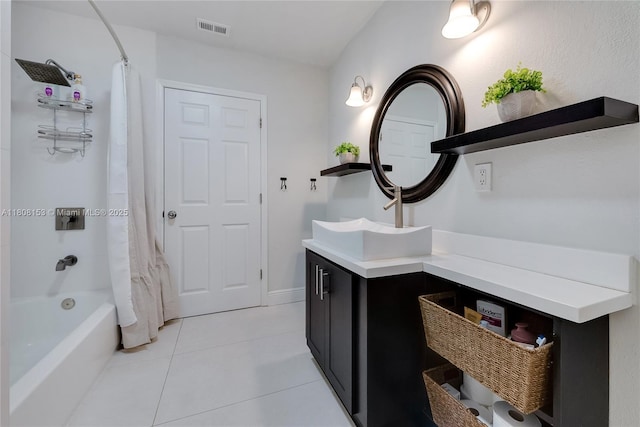 8005 SW 106th St, Miami, FL 33156 - bathroom featuring vanity, shower / tub combo, and tile patterned floors