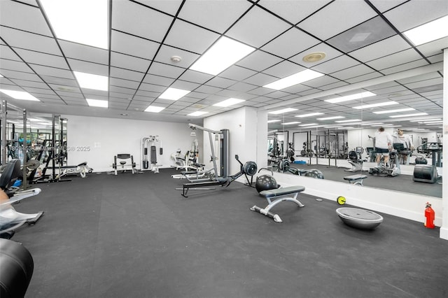 7619 SW 102nd Pl, Miami, FL 33173 - workout area featuring a paneled ceiling