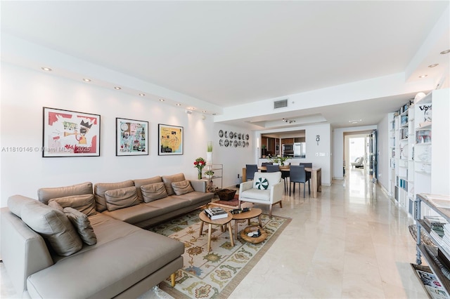 1331 Brickell Bay Dr Unit 2805, Miami, FL 33131 - living room with light marble finish flooring and recessed lighting
