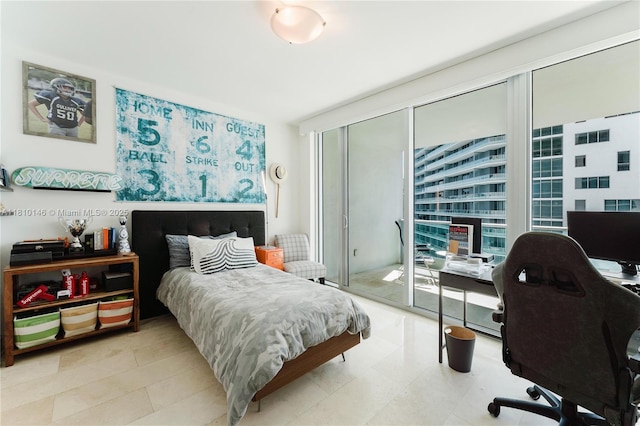 1331 Brickell Bay Dr Unit 2805, Miami, FL 33131 - tiled bedroom featuring a desk and a closet