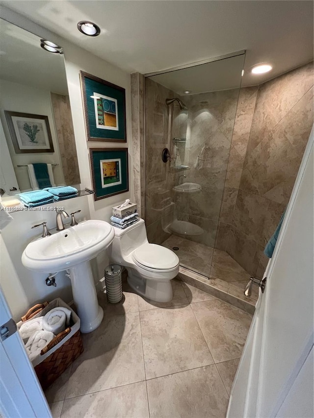 15645 Collins Ave Unit 301, Sunny Isles Beach, FL 33160 - full bath featuring a walk in shower, toilet, and tile patterned floors