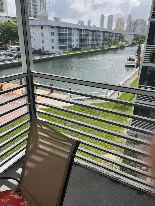 3551 NE 169th St Unit 301, North Miami Beach, FL 33160 - balcony with a water view and a view of city