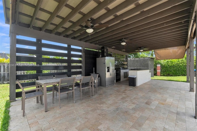 21305 SW 177th Ct, Miami, FL 33187 - view of patio with outdoor dining area and ceiling fan
