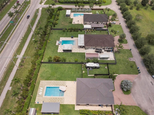 21305 SW 177th Ct, Miami, FL 33187 - aerial view of property's location with a pool area and a main thoroughfare