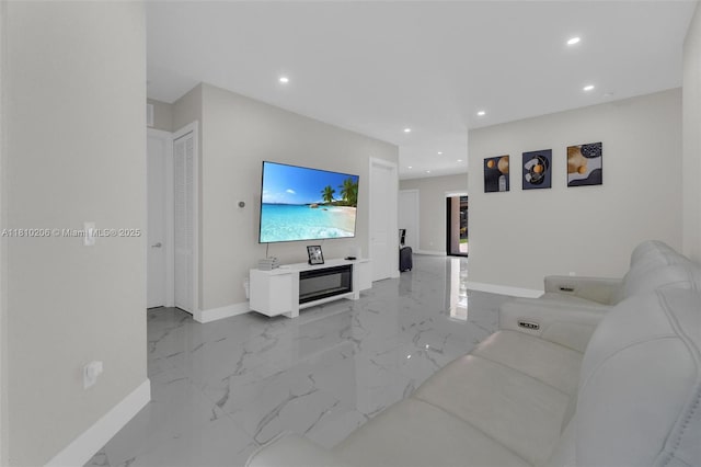 21305 SW 177th Ct, Miami, FL 33187 - living area with light marble finish floors and recessed lighting