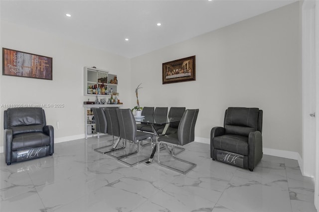 21305 SW 177th Ct, Miami, FL 33187 - dining room featuring recessed lighting and marble finish flooring