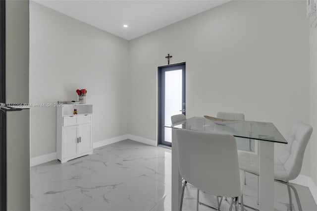 21305 SW 177th Ct, Miami, FL 33187 - dining space with light marble finish flooring and recessed lighting