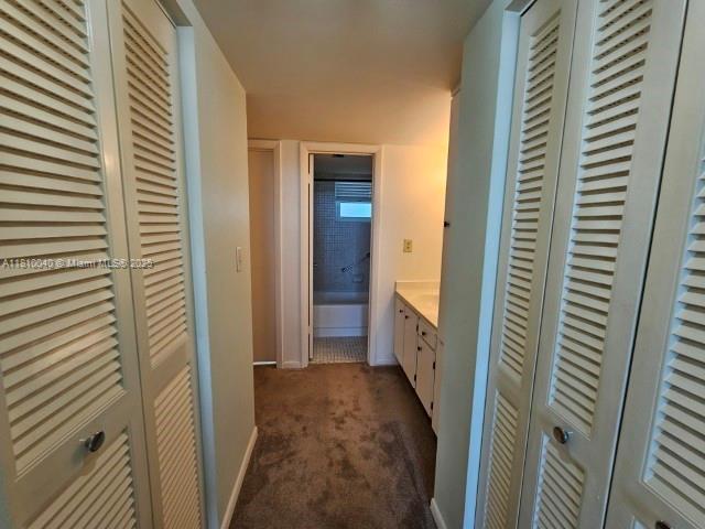 900 Colony Point Cir Unit 505, Pembroke Pines, FL 33026 - bathroom with a closet, vanity, and baseboards