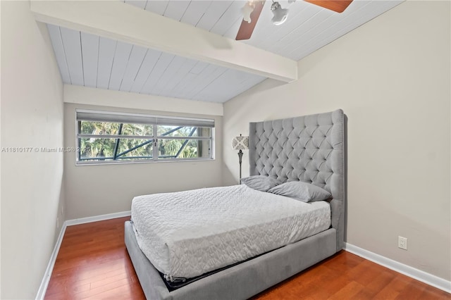 760 E Coco Plum Cir, Plantation, FL 33324 - bedroom with wood finished floors, baseboards, wooden ceiling, and ceiling fan