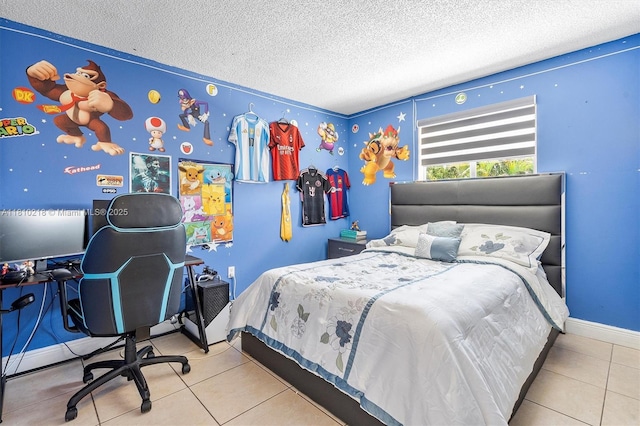 18110 SW 153rd Ct, Miami, FL 33187 - bedroom featuring a textured ceiling and tile patterned flooring