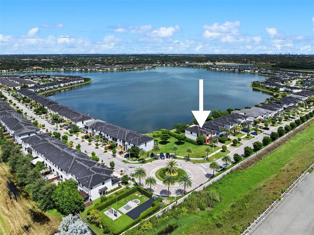 9145 NW 154th Ter, Miami Lakes, FL 33018 - aerial view of residential area with a large body of water