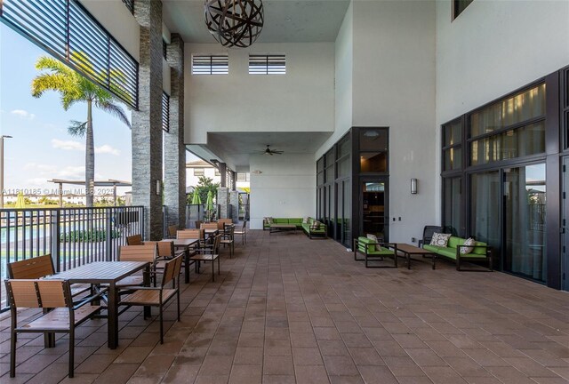 9145 NW 154th Ter, Miami Lakes, FL 33018 - view of patio / terrace with ceiling fan and outdoor dining space