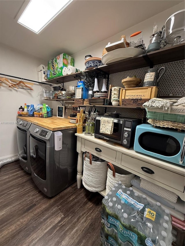 15223 SW 152nd Ave, Miami, FL 33187 - washroom featuring dark wood finished floors and independent washer and dryer