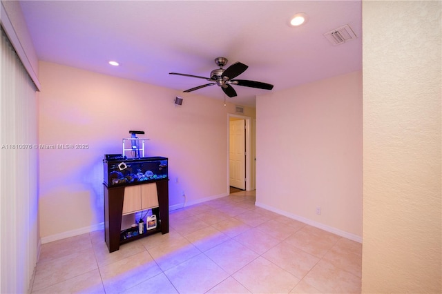 5710 NW 73rd Ave, Tamarac, FL 33321 - unfurnished room with ceiling fan, recessed lighting, light tile patterned floors, and baseboards