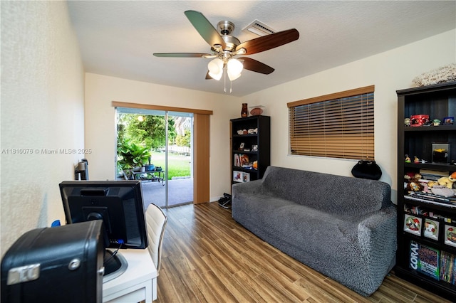 5710 NW 73rd Ave, Tamarac, FL 33321 - home office featuring wood finished floors and a ceiling fan