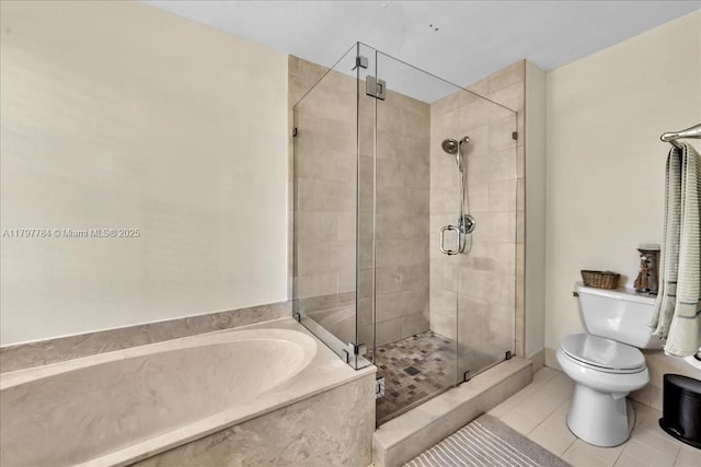 18018 SW 30th Ct, Miramar, FL 33029 - bathroom with toilet, tile patterned floors, a bath, and a shower stall