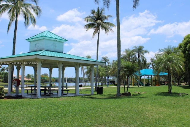 18018 SW 30th Ct, Miramar, FL 33029 - surrounding community with a gazebo and a yard