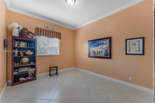 2801 SW 139th Ct, Miami, FL 33175 - tiled empty room featuring crown molding and baseboards