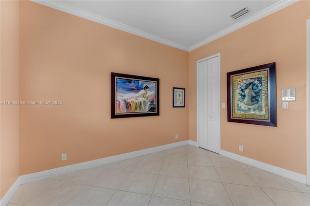 2801 SW 139th Ct, Miami, FL 33175 - unfurnished room featuring crown molding, baseboards, and light tile patterned floors