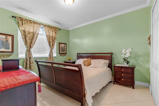 2801 SW 139th Ct, Miami, FL 33175 - bedroom with crown molding, baseboards, and light tile patterned floors
