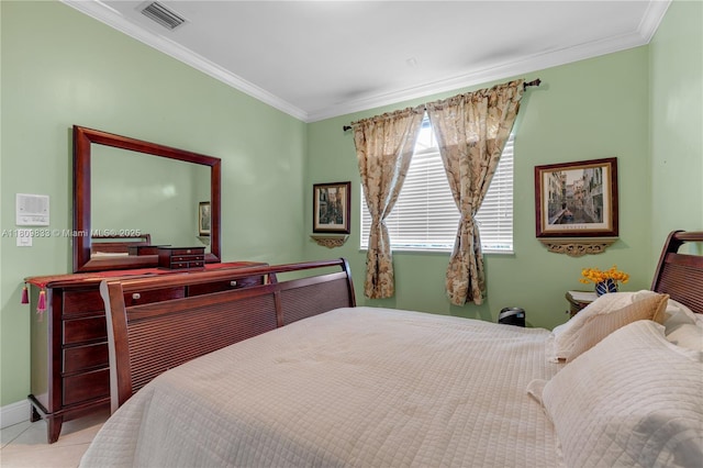 2801 SW 139th Ct, Miami, FL 33175 - bedroom with ornamental molding, tile patterned flooring, and baseboards