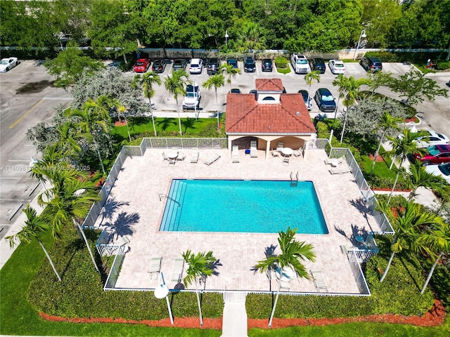 529 E Sheridan St Unit 206, Dania Beach, FL 33004 - view from above of property with a pool area