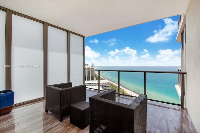 9703 Collins Ave Unit 2615, Bal Harbour, FL 33154 - balcony featuring view of water and beach