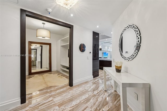 9703 Collins Ave Unit 2615, Bal Harbour, FL 33154 - hall featuring baseboards and recessed lighting