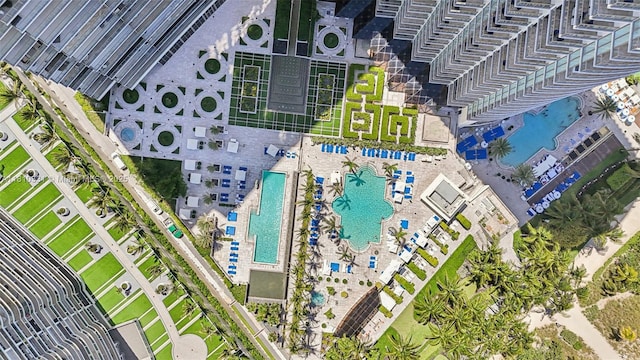 9703 Collins Ave Unit 2615, Bal Harbour, FL 33154 - bird's eye view of a pool