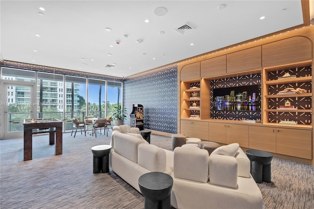 2655 S Bayshore Dr Unit 705, Miami, FL 33133 - building lobby with recessed lighting and floor to ceiling windows