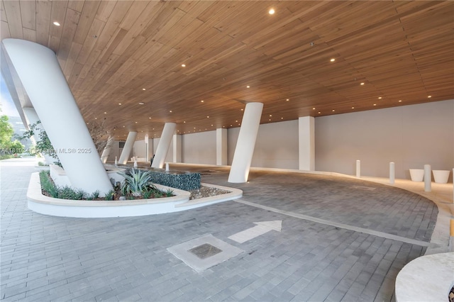 2655 S Bayshore Dr Unit 705, Miami, FL 33133 - lobby with wooden ceiling and recessed lighting