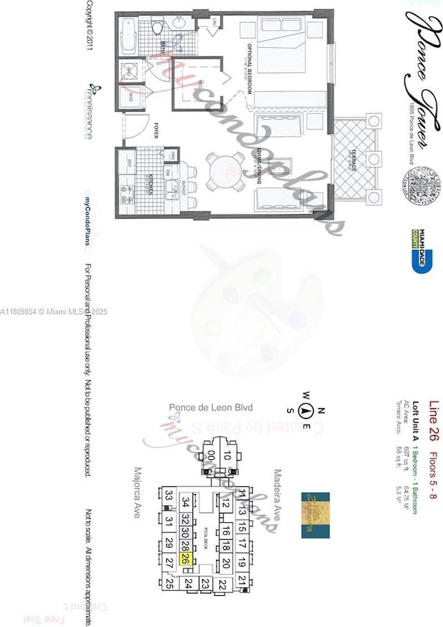 1805 Ponce De Leon Blvd Unit 626, Coral Gables, FL 33134 - view of property floor plan