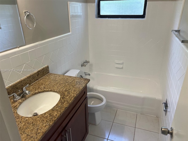 2391 NW 63rd Ter, Sunrise, FL 33313 - full bathroom with toilet, tile walls, vanity, and shower / washtub combination