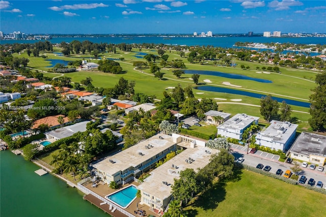 350 S Shore Dr Unit 7, Miami Beach, FL 33141 - drone / aerial view of a large body of water and a golf club